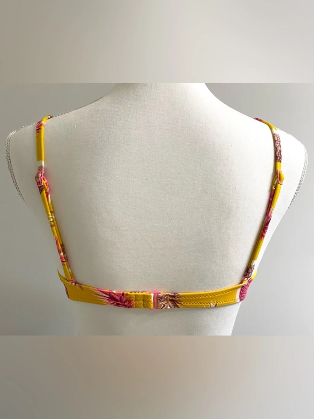 Aerie Womens S Yellow Pineapple Bikini Top Boho Y2K Beach Preppy Swimwear